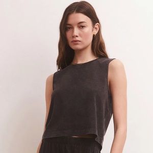 NEW Z SUPPLY sloane cotton jersey tank in black Medium